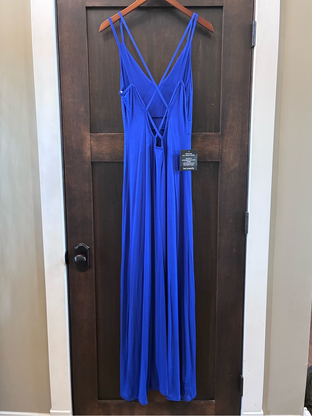Royal Blue Maxi Dress with Double Spaghetti Straps NWT